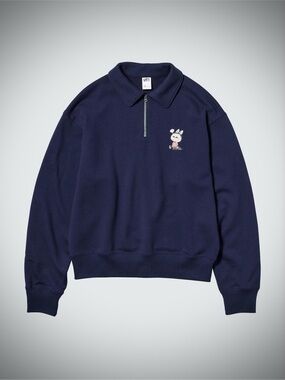 UT Women’s Navy Half-Zip Crewneck Sweater with Embroidered Character